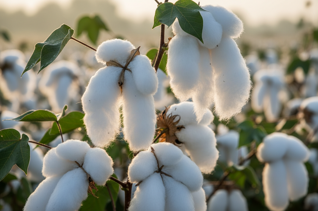 Egyptian cotton plant in the Nile Delta — the source of Nile Yarn's premium Egyptian cotton yarn