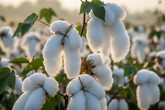 Egyptian cotton plant in the Nile Delta — the source of Nile Yarn's premium Egyptian cotton yarn