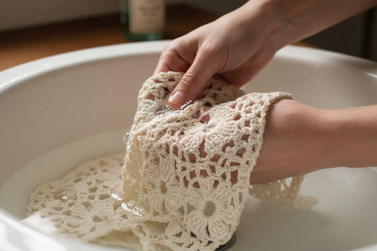 Hand Washing Crochet cotton piece 
